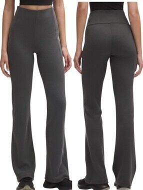 Lululemon Ribbed Softstreme Flared Pants Graphite Grey Size 4